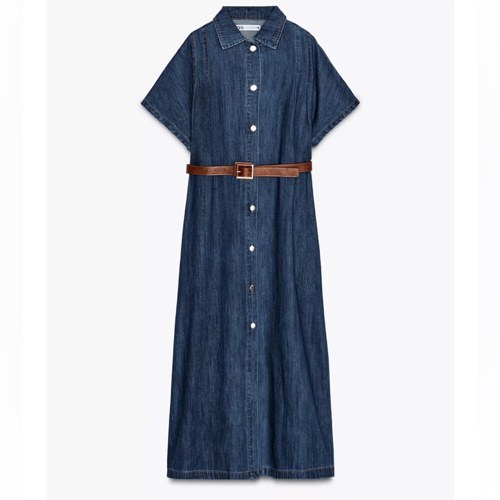 Zara Belted Midi Dress  NWT